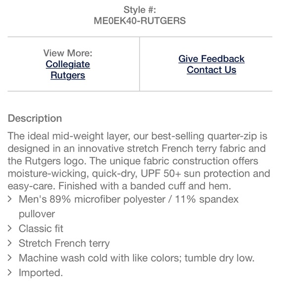 Peter Millar Perth Performance Quarter Zip - Rutgers - Picture 2 of 4